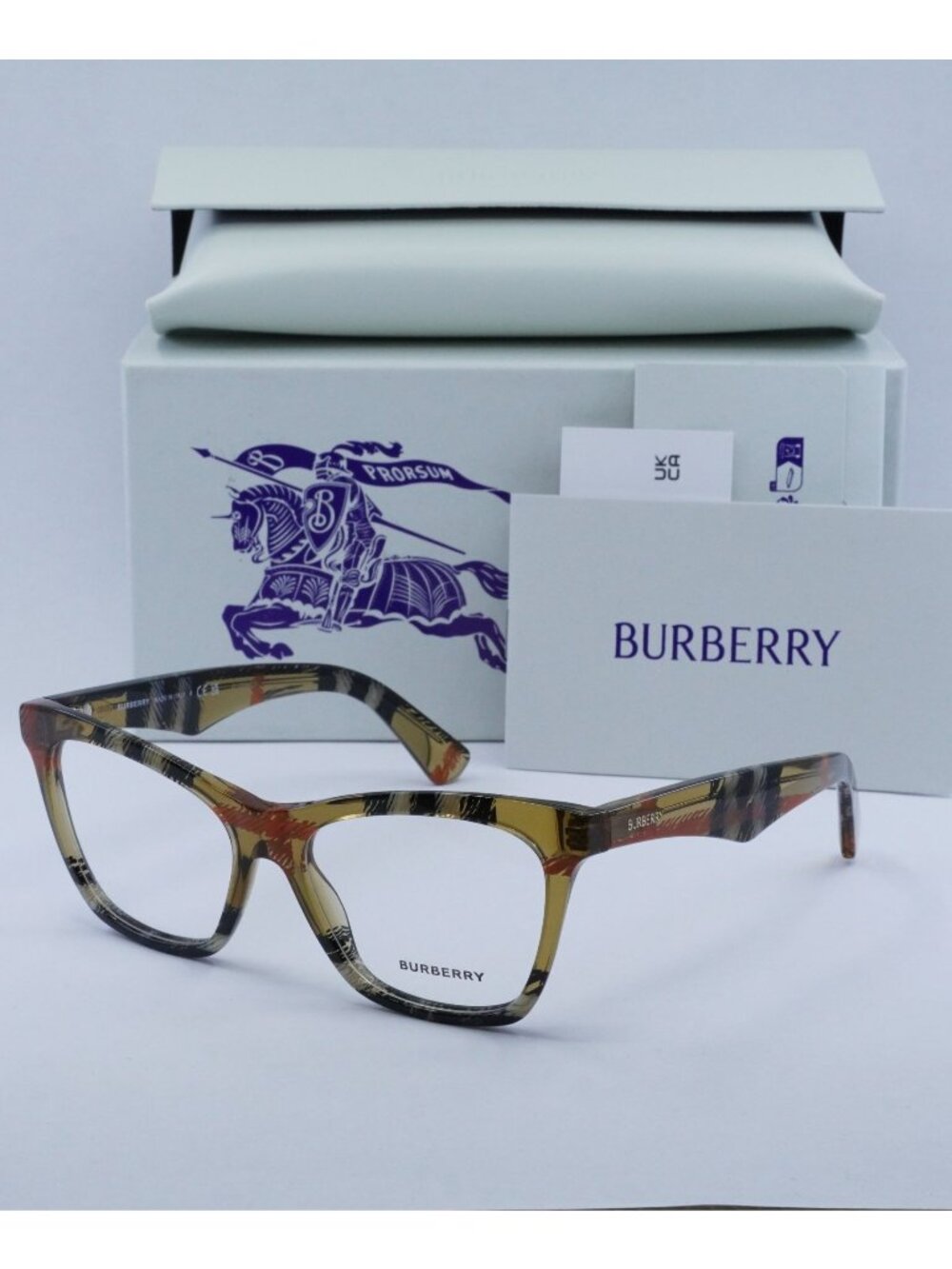 Burberry BE2416 4146 Cat Eye Eyeglasses 52mm - Check Sand